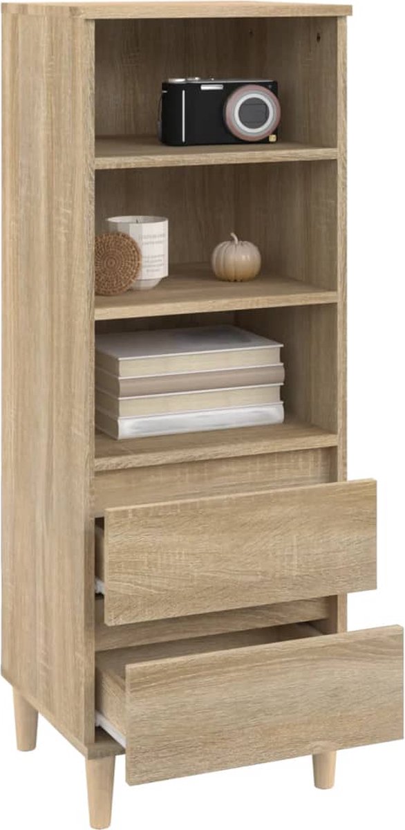 Vidaxl Hoge Kast 40x36x110 Cm Bewerkt Hout Sonoma Eiken - Beige