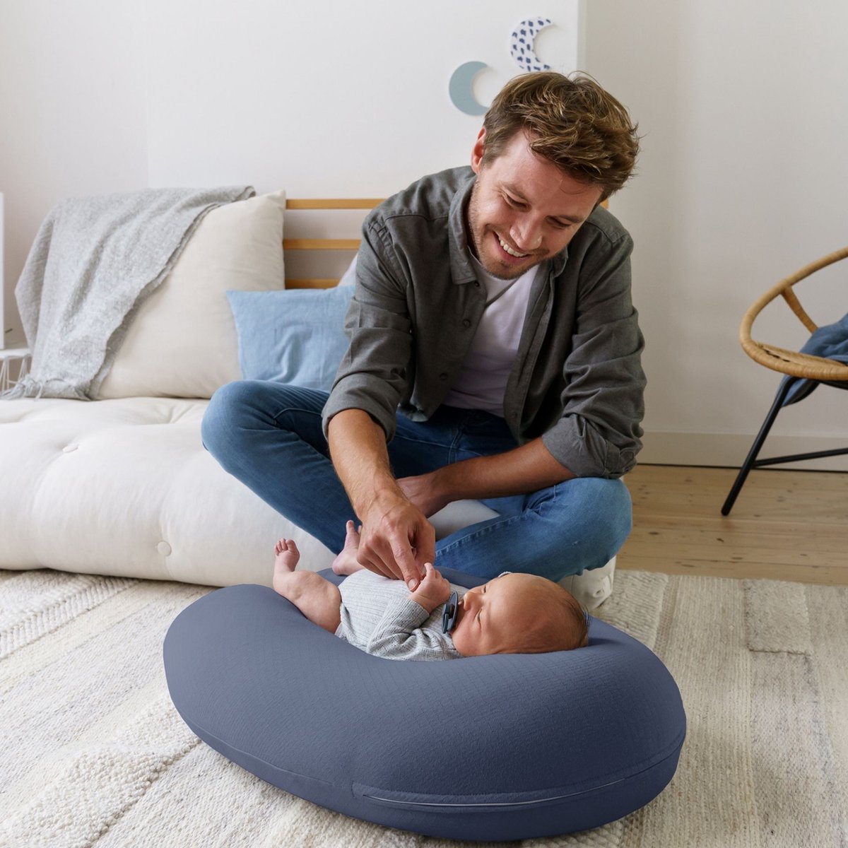 Doomoo Hoes Voor Buddy Voedingskussen Tetra Jersey Blue - Blauw