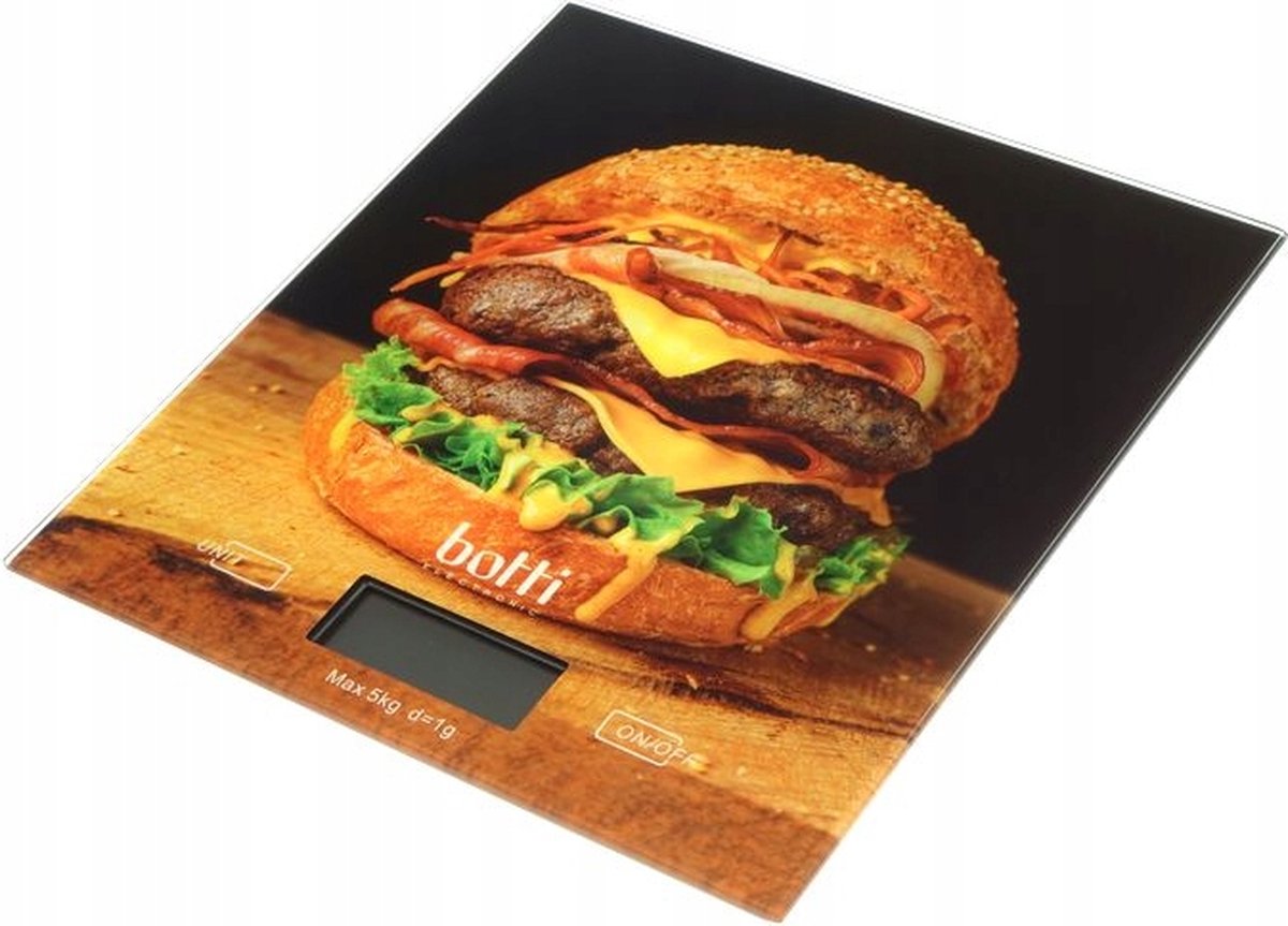 Botti Electronics Burger Precisie Keuken Weegschaal - Met Tarra Functie - 1 Gr Tot 5 Kg