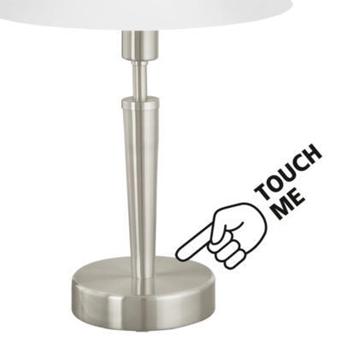 EGLO Solo Tafellamp - Beborsteld Staal - Touchdimmer - Grijs