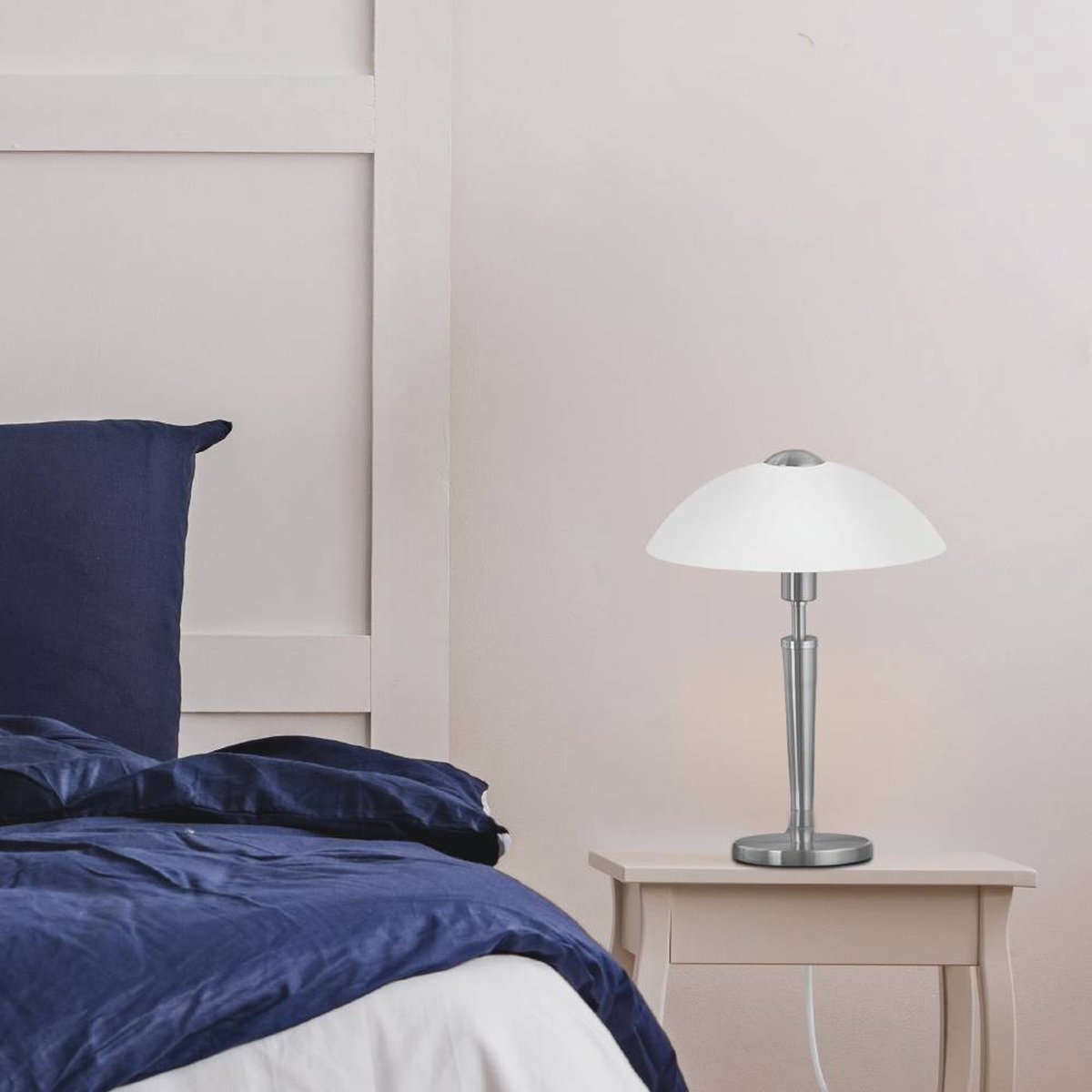 EGLO Solo Tafellamp - Beborsteld Staal - Touchdimmer - Grijs