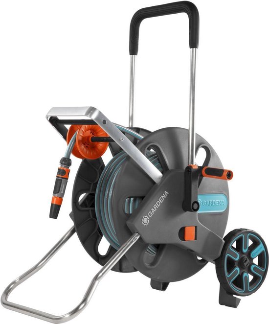 GARDENA Slangenwagen AquaRoll L Easy set + 50m slang - Blauw