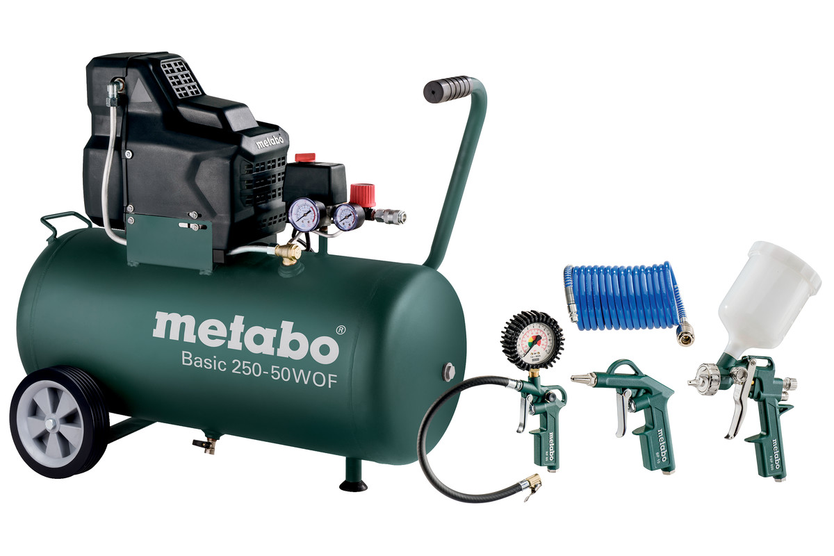 Metabo Basic 250-50 W OF Olieloze Compressor + LPZ-4 toebehorenset