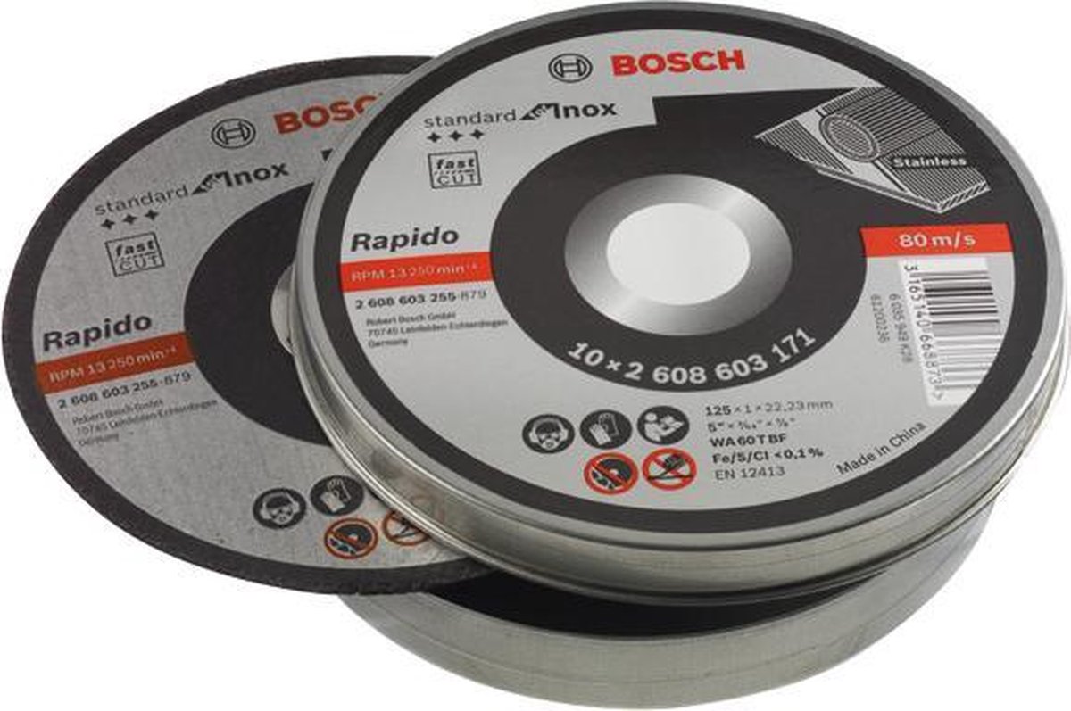 Bosch Bosch doorslijpschijven metaal inox 125mm x 1 mm | per 10