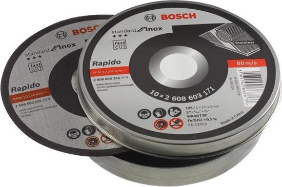 Bosch Bosch doorslijpschijven metaal inox 125mm x 1 mm | per 10