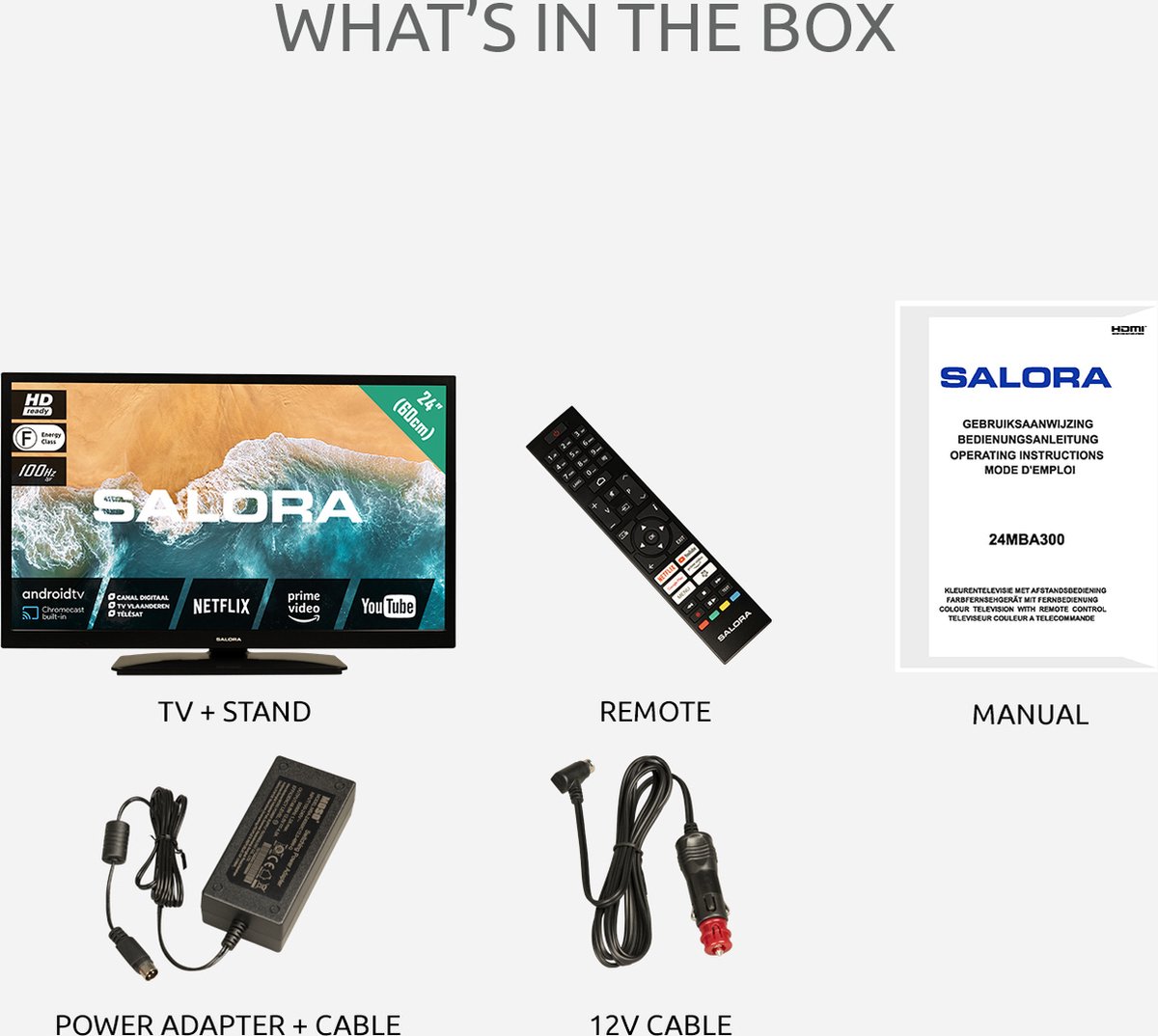 Salora 24MBA300 HD TV met 12V - Zwart