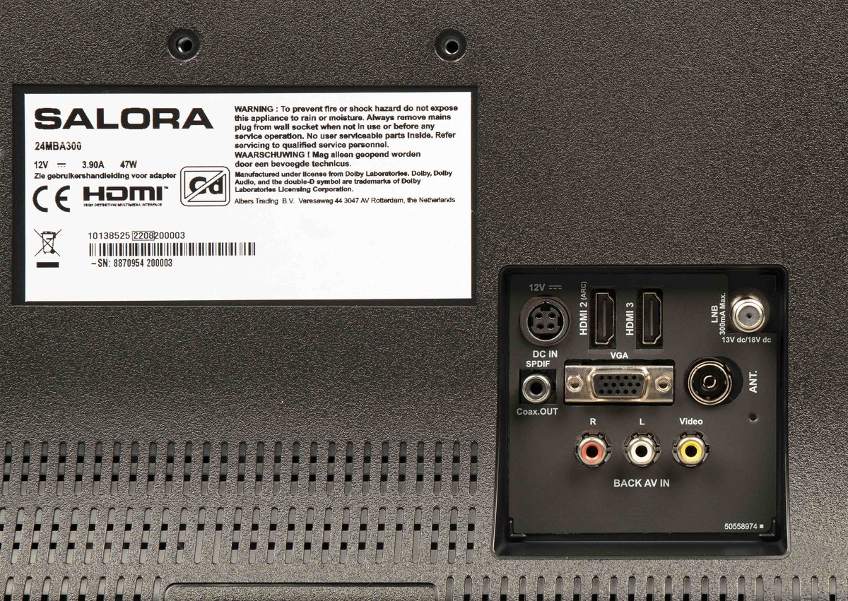 Salora 24MBA300 HD TV met 12V - Zwart