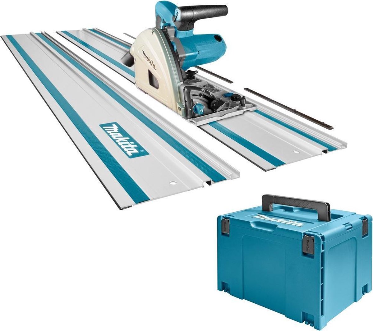 Makita SP6000J1X2 Invalcirkelzaag | 2 geleiderails + koppelstukken | 1300w 165mm