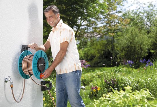 GARDENA Classic Wandslanghouder 60 met slanggeleider - Grijs