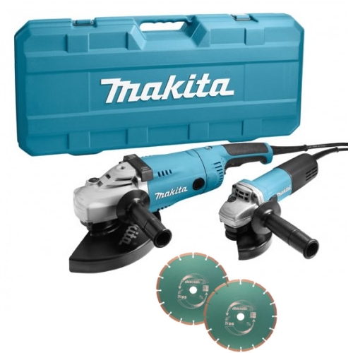 Makita DK1163GX Haakse slijper set GA9020 + 9558 | + diamantschijven