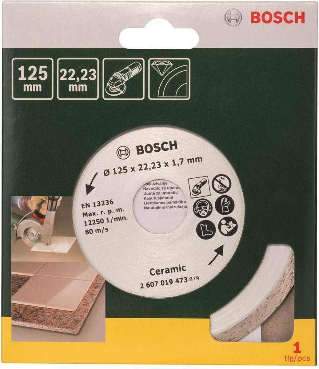 Bosch Diamantdoorslijpschijf voor keramische tegels, 125 mm Ø