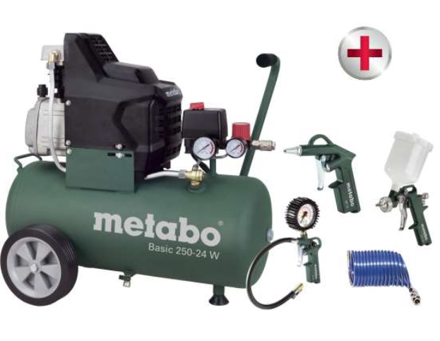 Metabo Basic 250-24 W OF Compressor + LPZ-4 toebehorenset