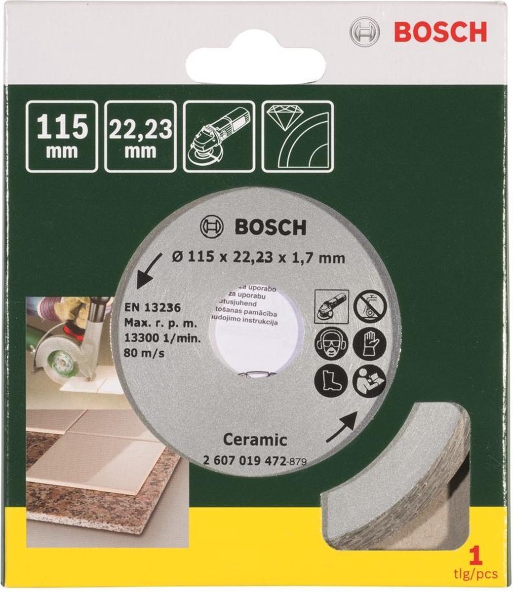 Bosch Diamantdoorslijpschijf voor tegels, 115 mm