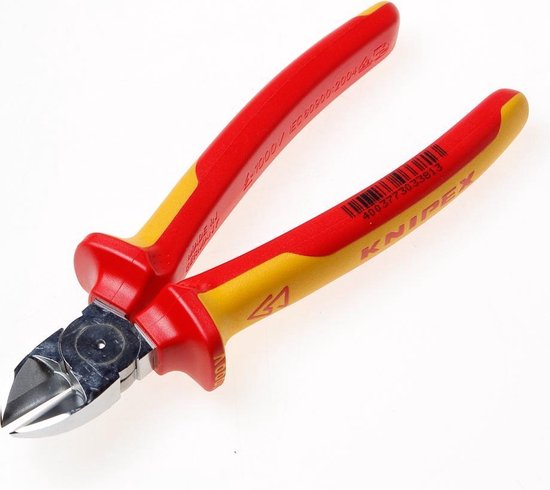 Knipex Zijsnijtang verchroomd ge‹soleerd met meer-componentengrepen, VDE-getest 180 mm