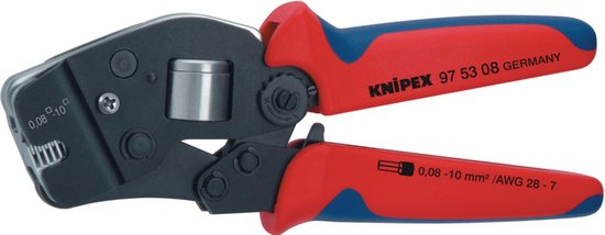 Knipex Zelfinstellende krimptang voor adereindhulzen gebruineerd 190 mm