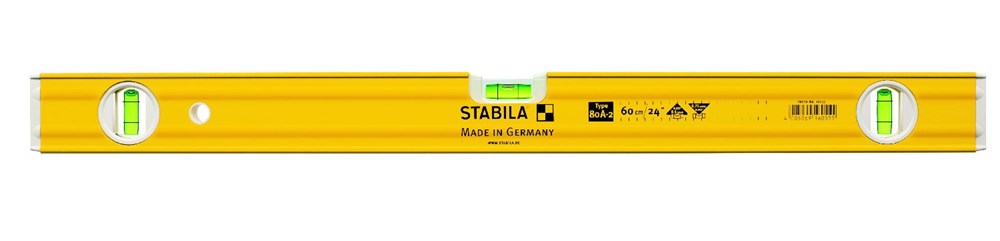 Stabila Waterpas, 80A-2 Prof. 2H1V libel 60cm