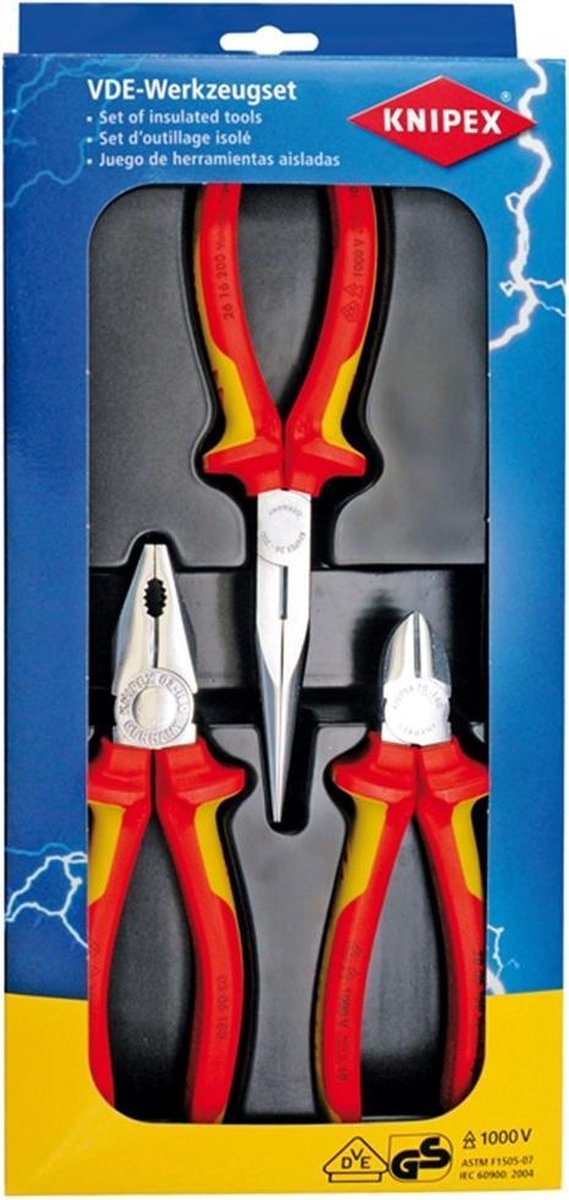 Knipex Tangen set 3-delig VDE