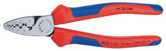 Knipex Krimptang voor adereindhulzen met kunststof bekleed 180 mm