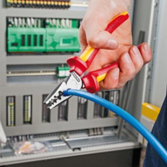 Knipex Krimptang voor adereindhulzen met kunststof bekleed 180 mm