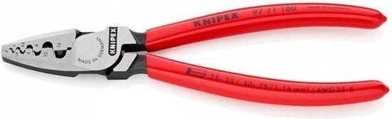Knipex Krimptang voor adereindhulzen met kunststof bekleed 180 mm