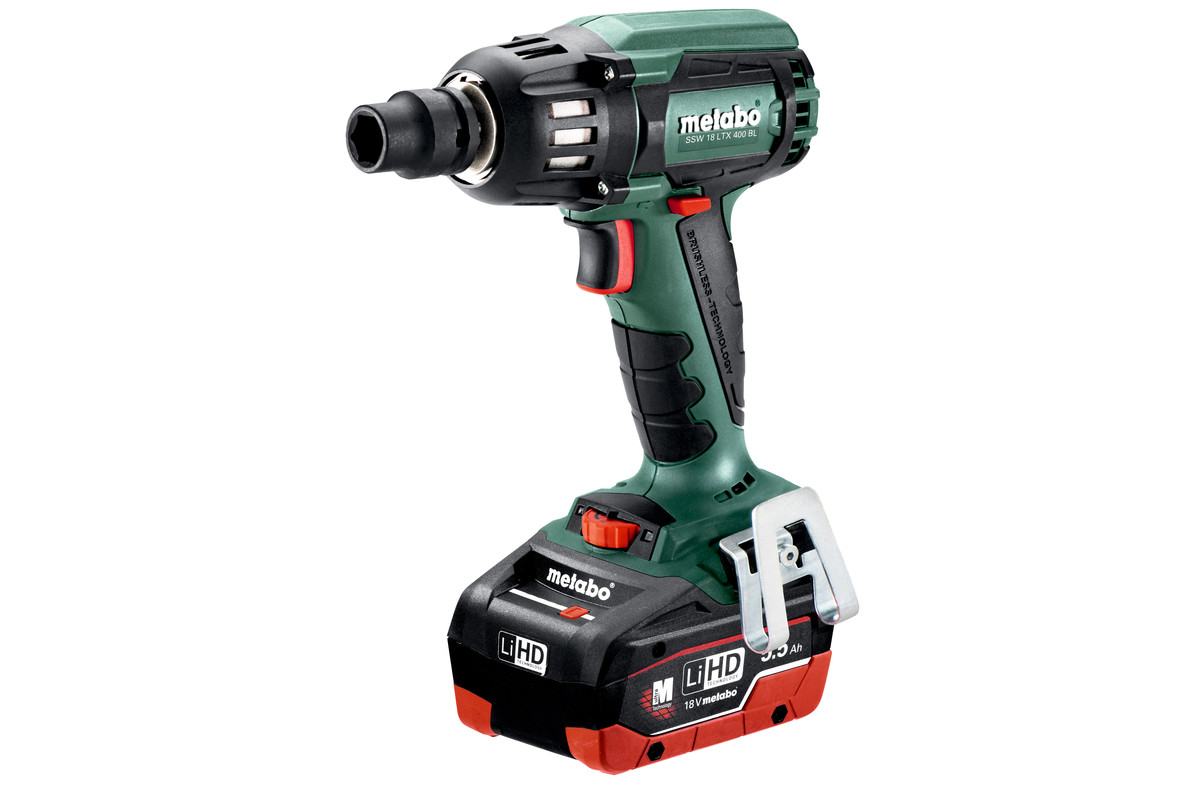 Metabo SSW 18 LTX 400 BL 18V LiHD Accu slagmoersleutel set 2 x 5.5Ah accu in koffer - 400Nm - 1/2" - koolborstelloos | 602205660