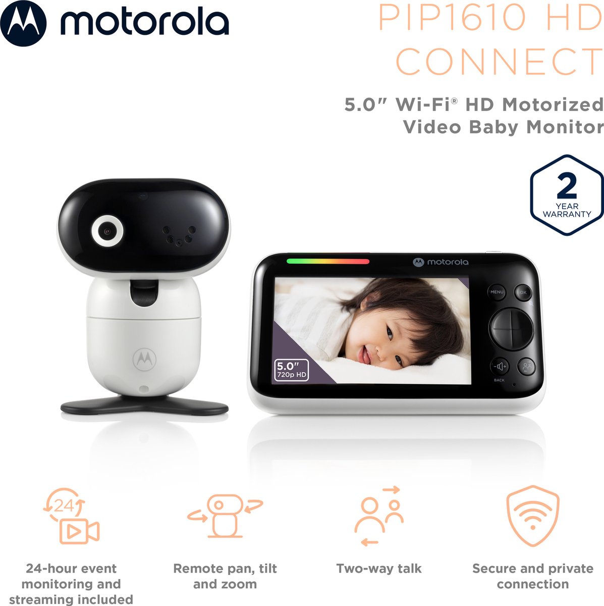 Motorola Nursery babyfoon PIP1610 - Zwart