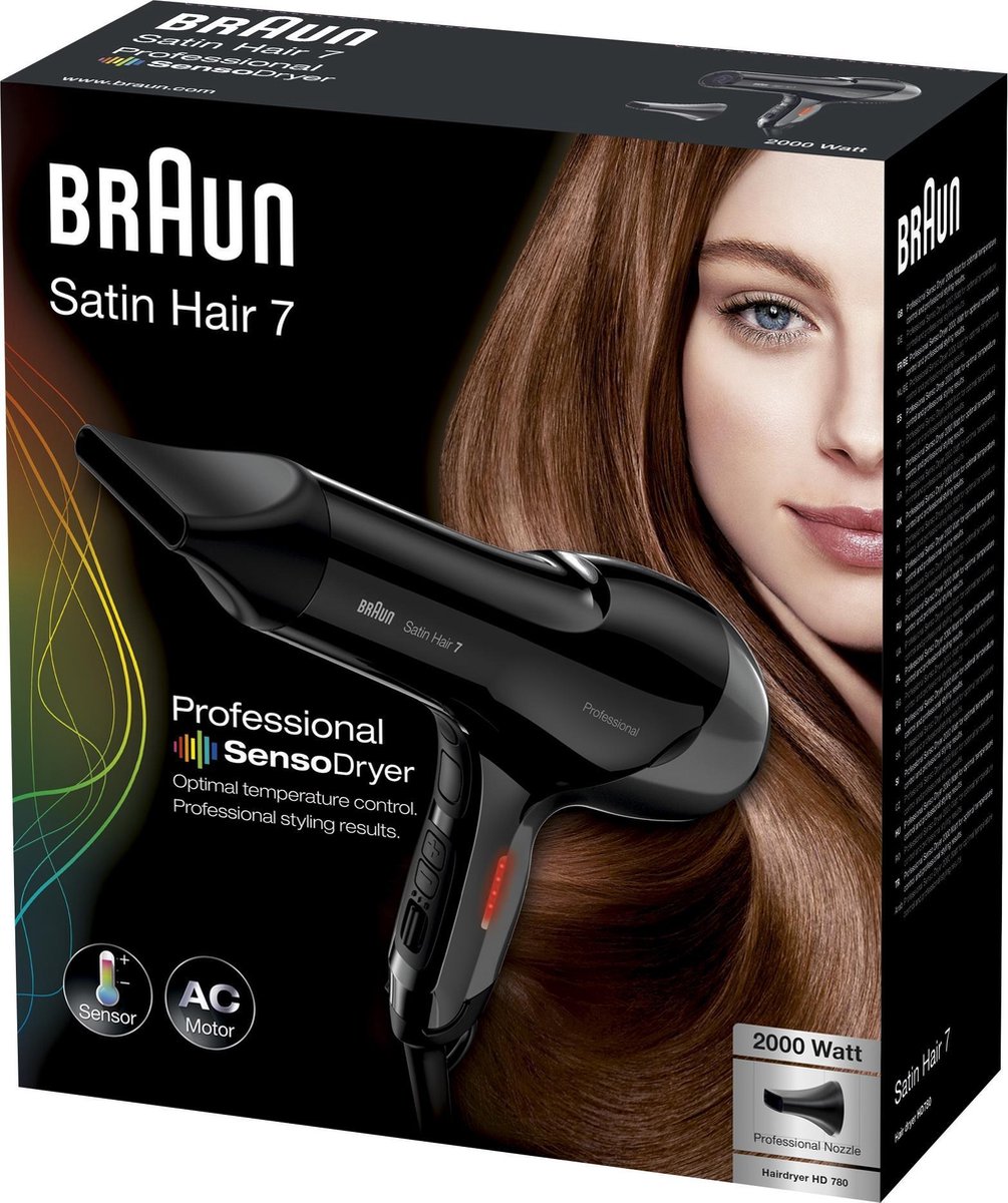 Braun Satin Hair 7 HD780 Sensodryer haardroger - Zwart
