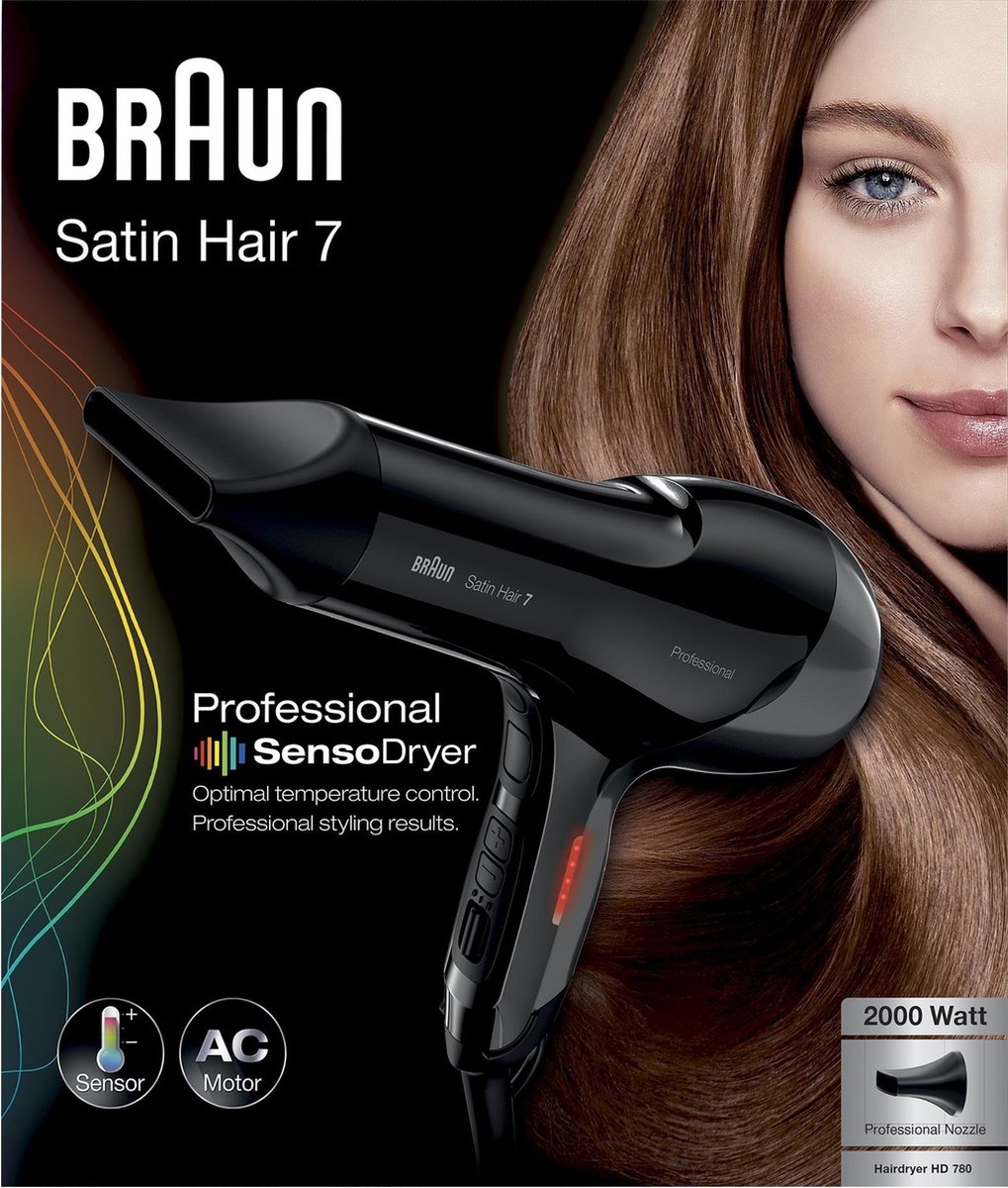Braun Satin Hair 7 HD780 Sensodryer haardroger - Zwart