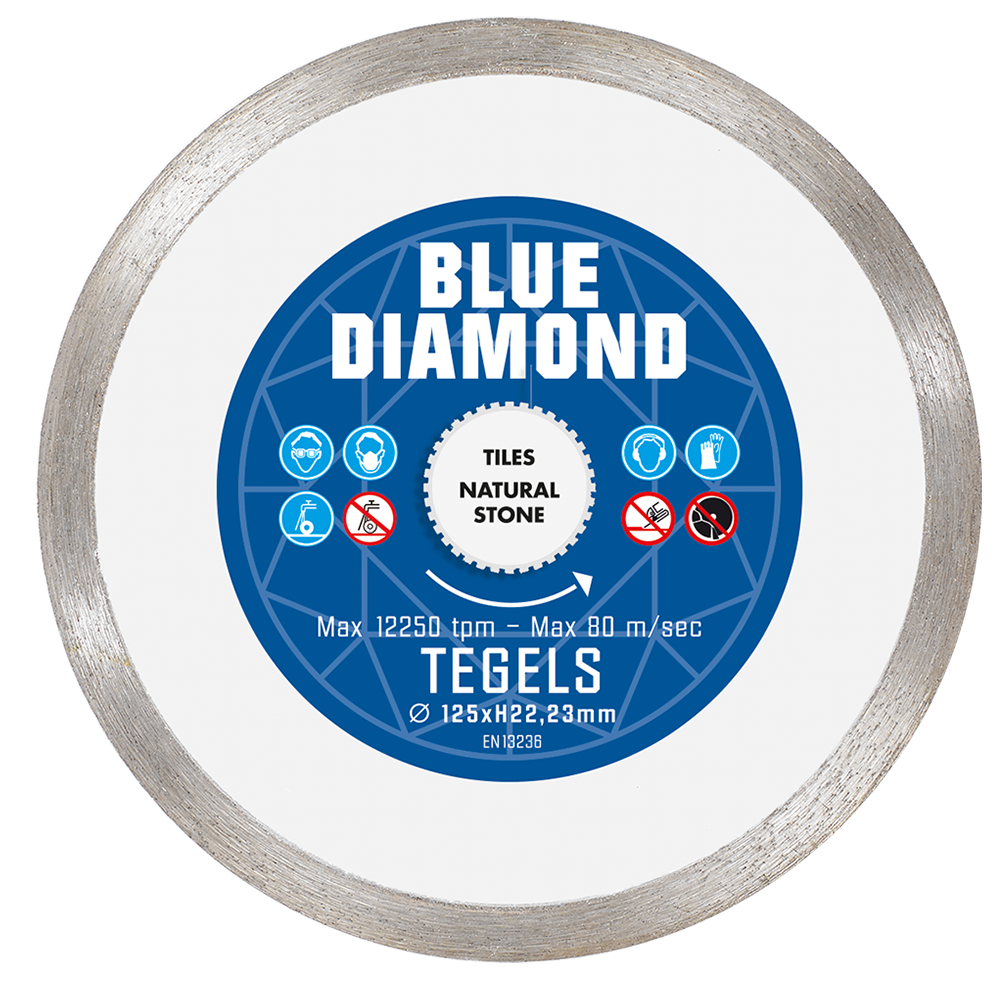 Carat CSMS1253BD Blue Diamond Diamantzaagblad voor droogzagen - 125x22,23mm - Tegels/Natuursteen