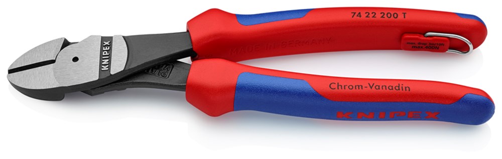 Knipex Kracht-Zijsnijtang 12 gr. gebogen 200 mm - 74 22 200 T BK