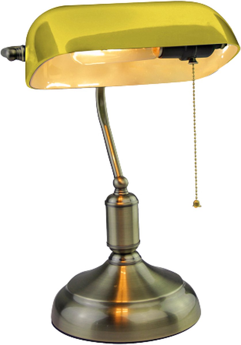 V-tac Vt-7151 Bankierslamp Glas - Notarislamp - E27 - Geel