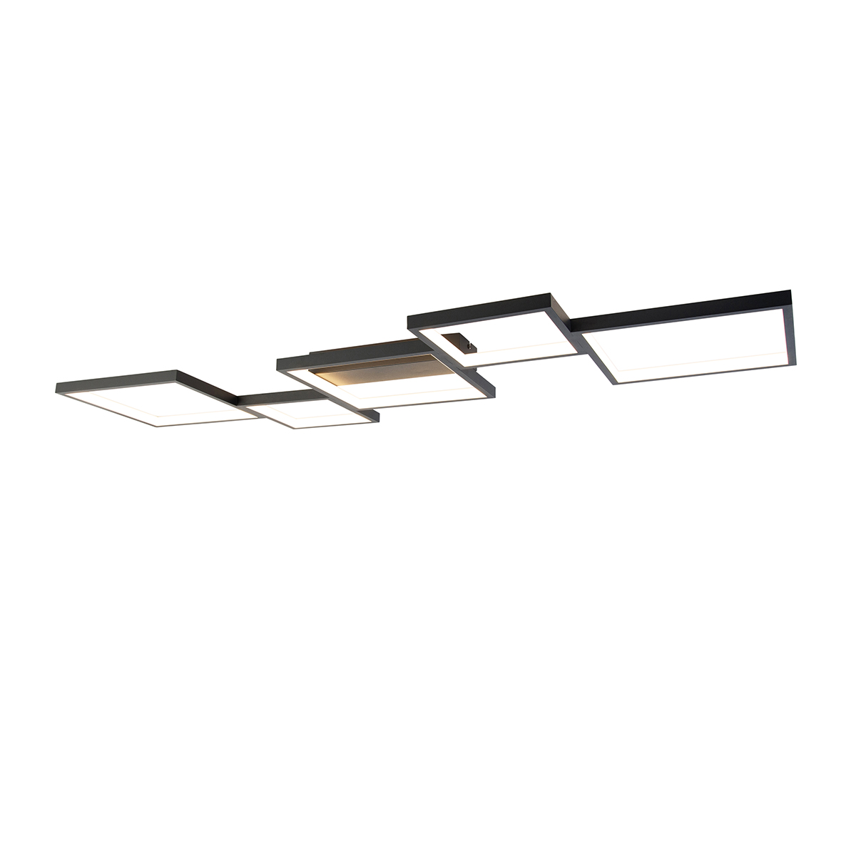 QAZQA Plafondlamp incl. LED 3 staps dimbaar 5-lichts - Lejo - Zwart