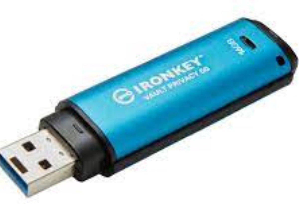 Kingston IronKey Vault Privacy 50 unidad flash USB 16 GB USB tipo A 3.2 Gen 1 (3.1 Gen 1) Azul, Lápiz USB