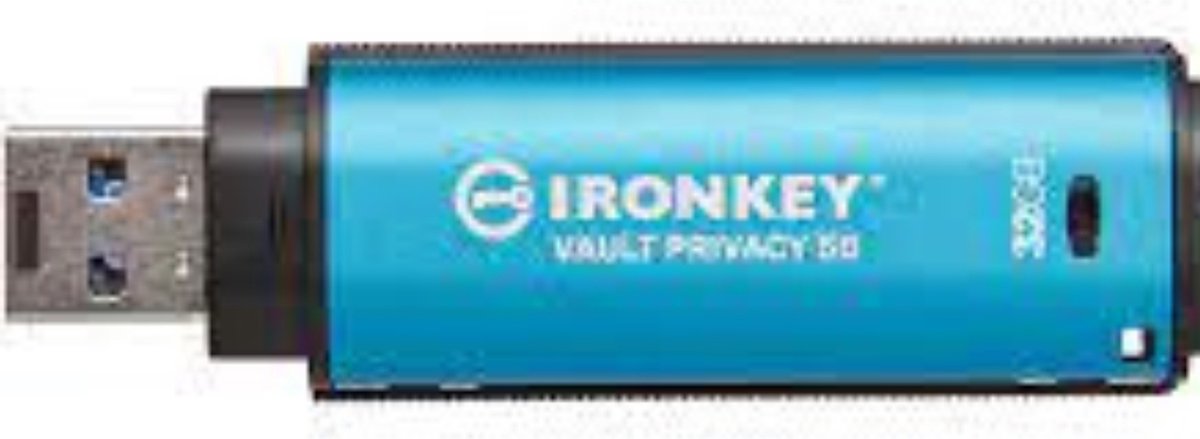 Kingston IronKey Vault Privacy 50 unidad flash USB 16 GB USB tipo A 3.2 Gen 1 (3.1 Gen 1) Azul, Lápiz USB