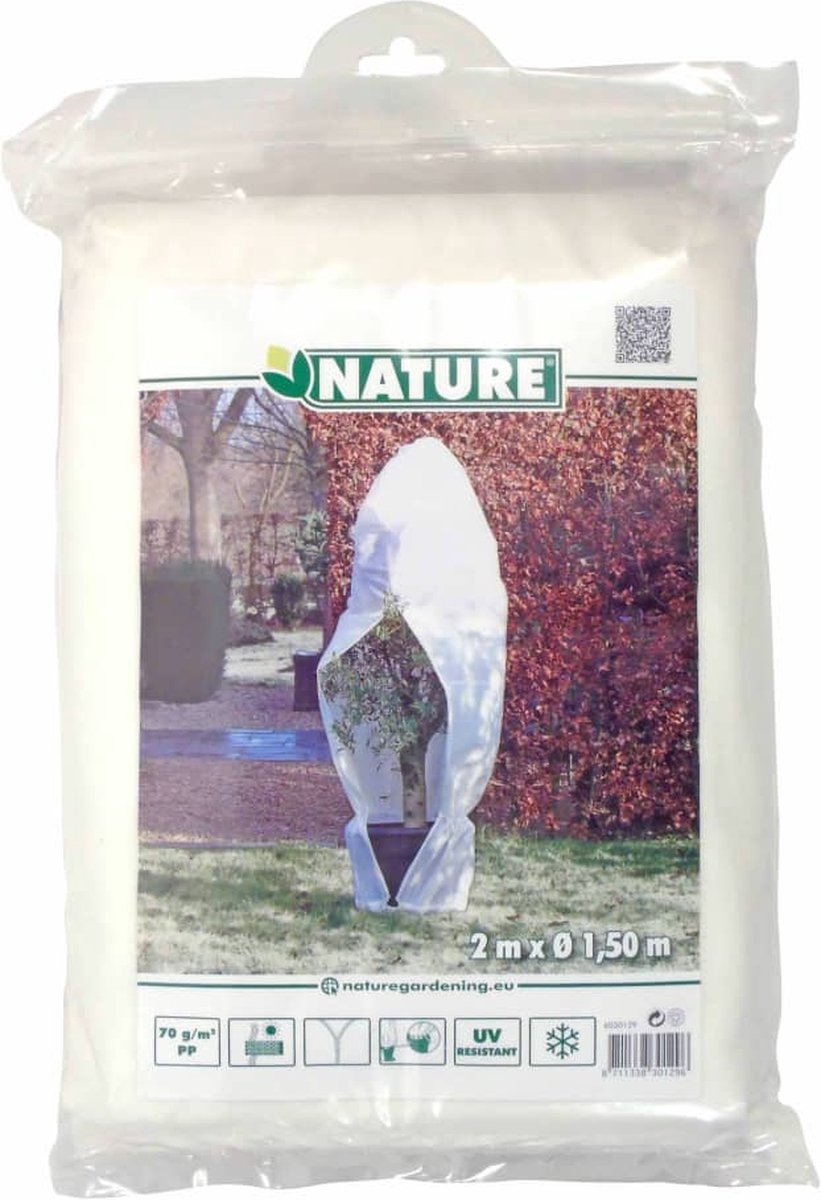 Nature 423508 Winter Fleece Cover with Zip 70 g/m² White 1,5x1,5x2 m