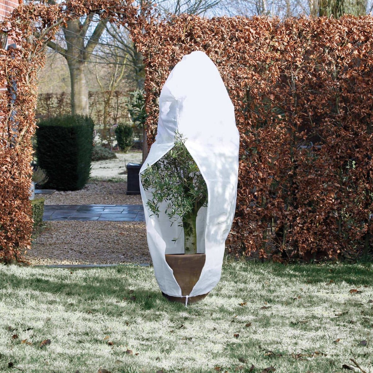 Nature 423508 Winter Fleece Cover with Zip 70 g/m² White 1,5x1,5x2 m