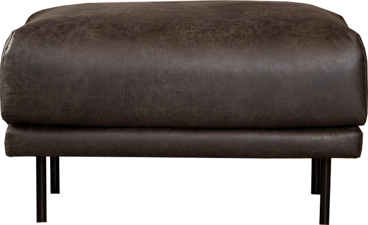 Bronx71 Hocker Denver eco-leer antraciet - Grijs