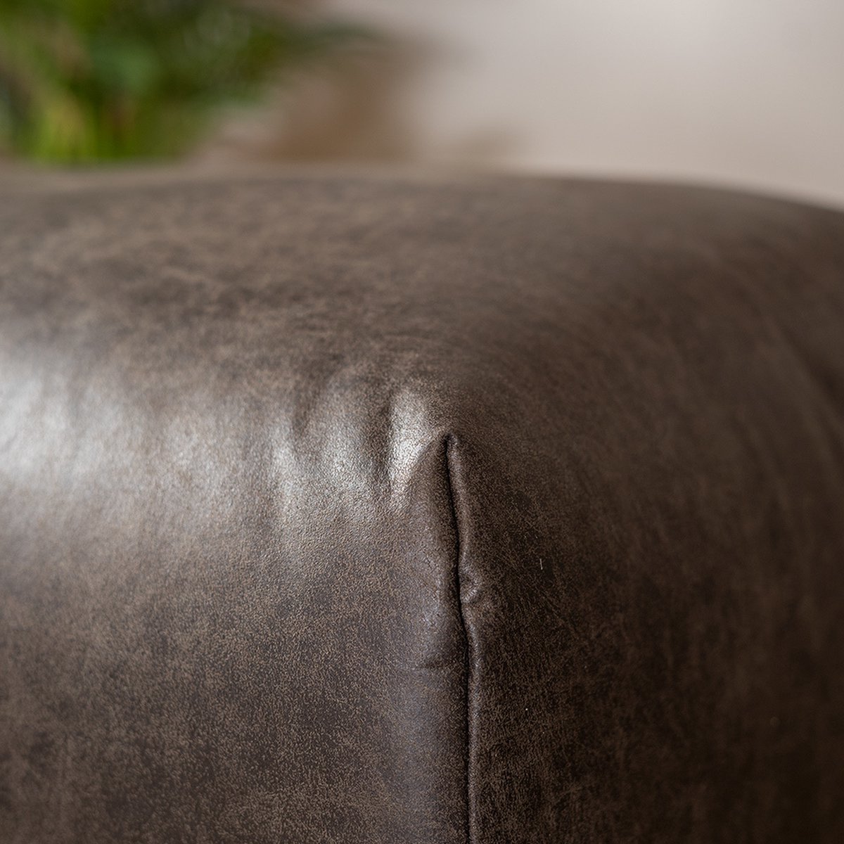 Bronx71 Hocker Denver eco-leer antraciet - Grijs