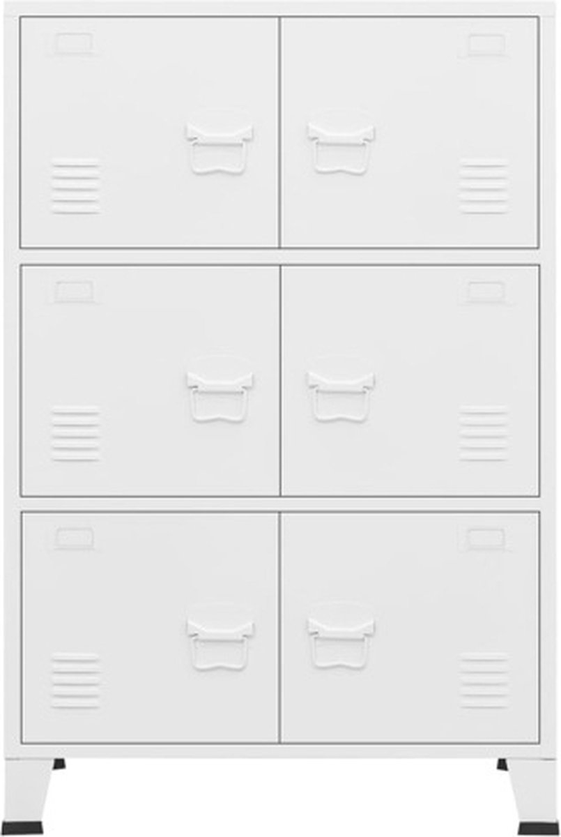 vidaXL Archiefkast industrieel 75x40x115 cm metaal wit
