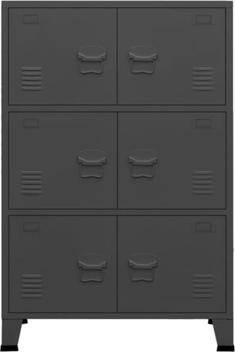 vidaXL Archiefkast industrieel 75x40x115 cm metaal antracietkleurig