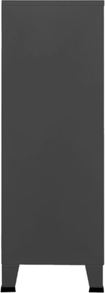 vidaXL Archiefkast industrieel 75x40x115 cm metaal antracietkleurig