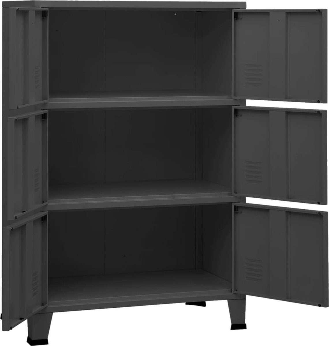 vidaXL Archiefkast industrieel 75x40x115 cm metaal antracietkleurig