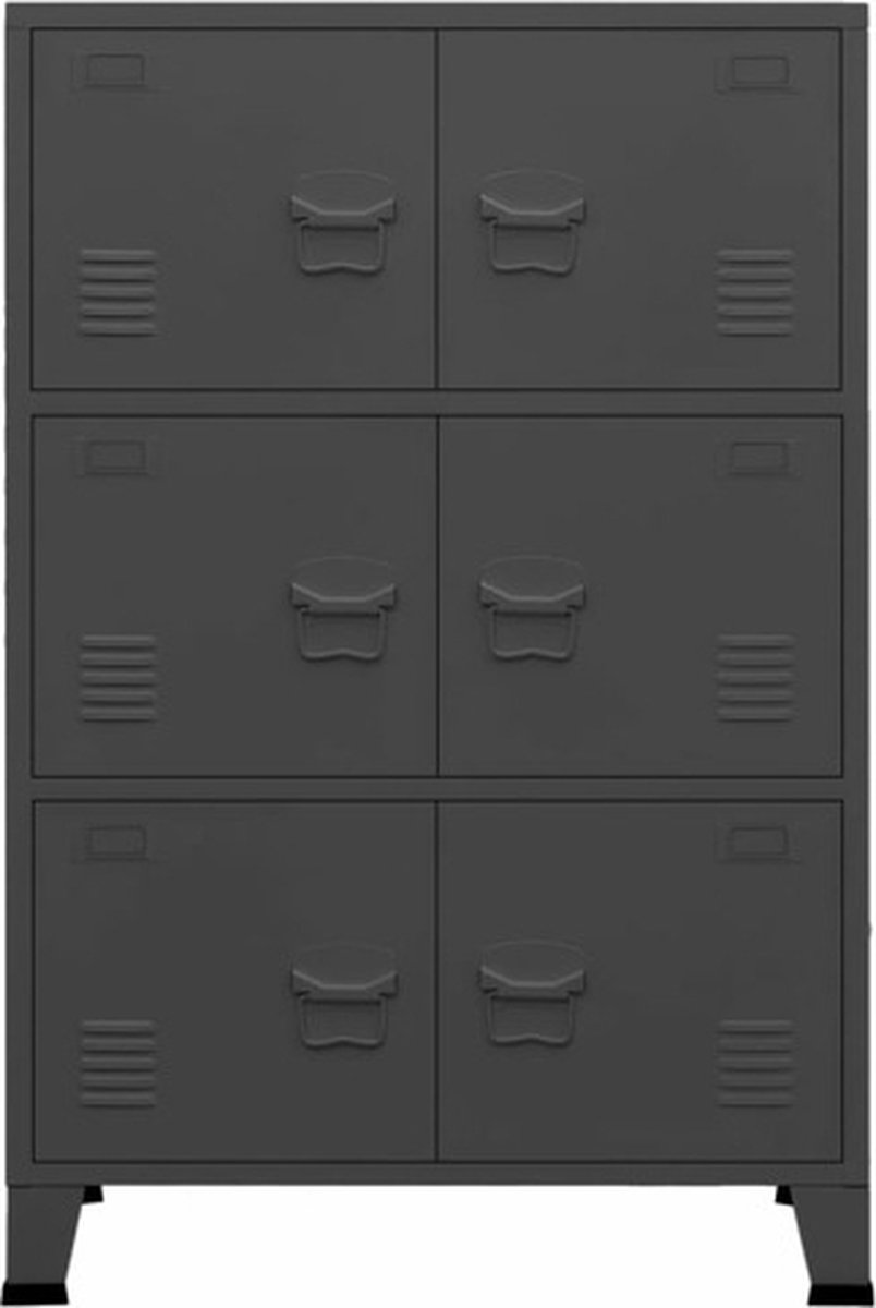vidaXL Archiefkast industrieel 75x40x115 cm metaal antracietkleurig