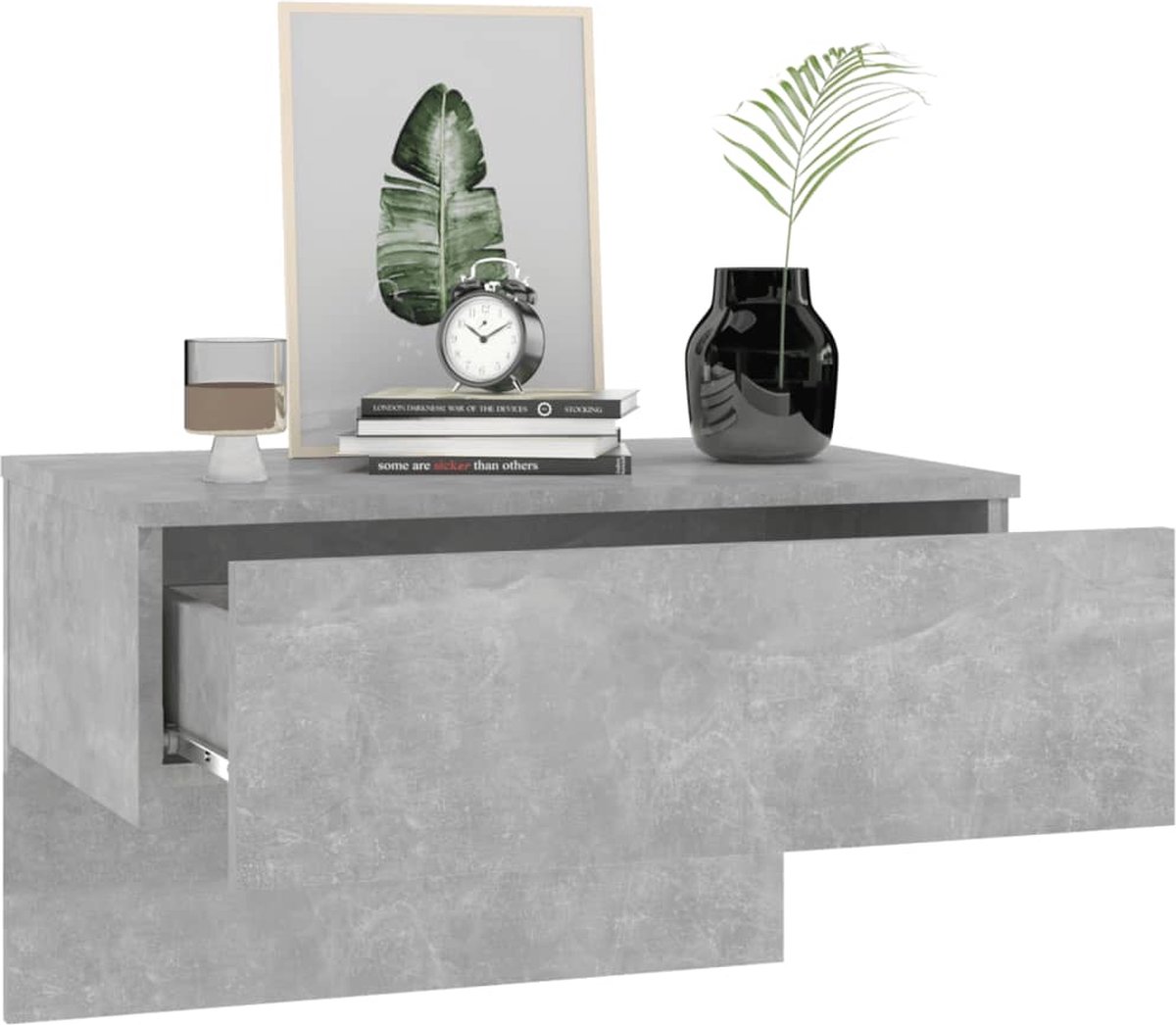 vidaXL Nachtkastje wandgemonteerd beton - Grijs