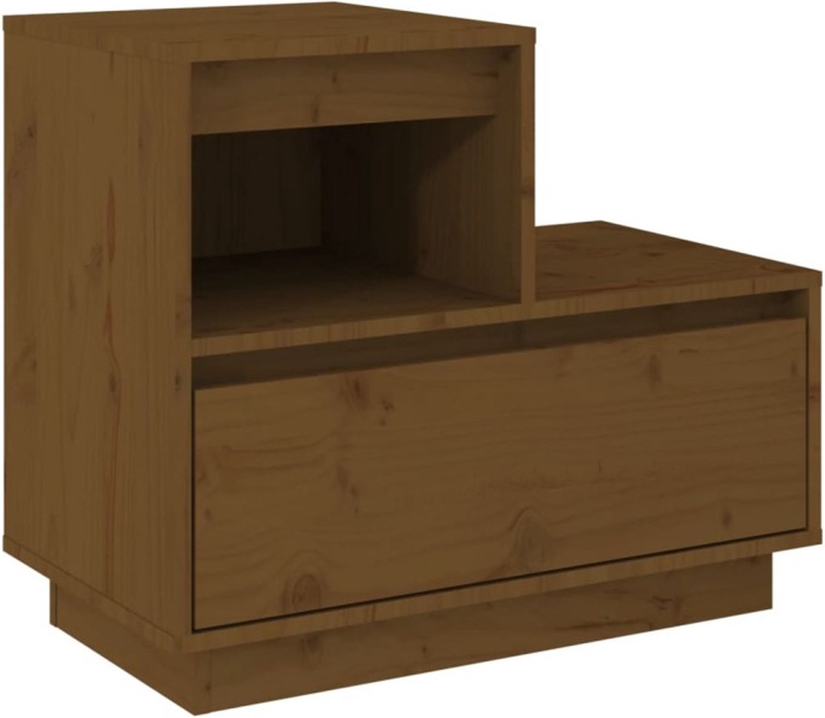 vidaXL Nachtkastje 60x34x51 cm massief grenenhout honing - Bruin