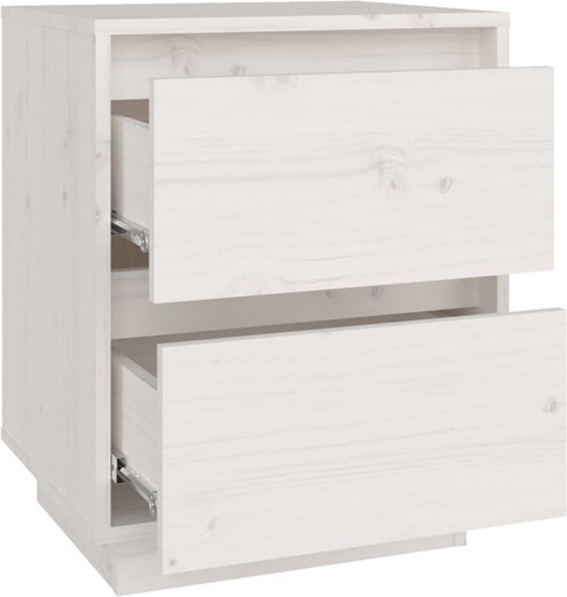 vidaXL Nachtkastje 40x35x50 cm massief grenenhout wit