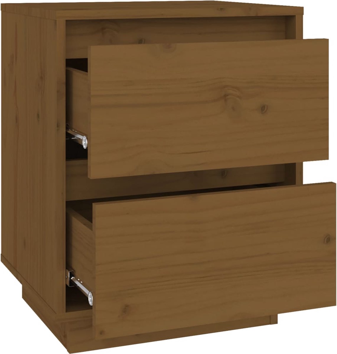 vidaXL Nachtkastjes 2 st 40x35x50 cm massief grenenhout honing - Bruin