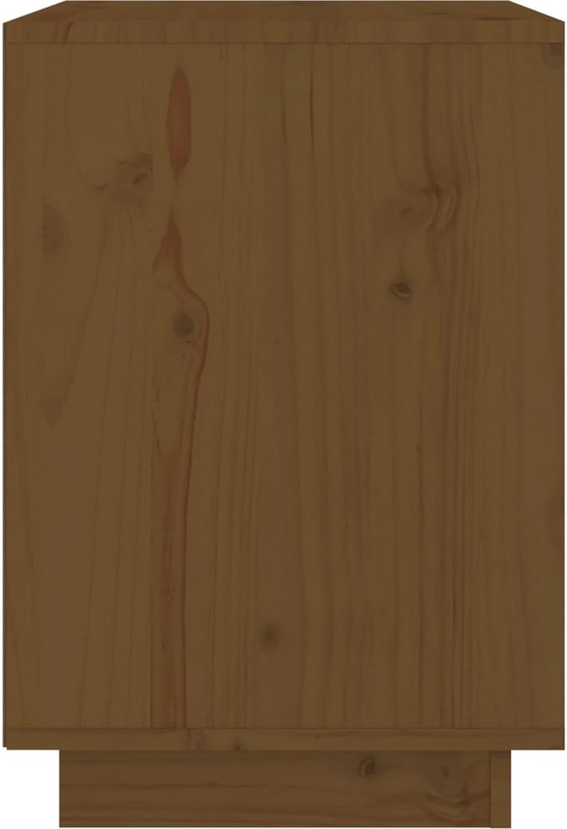 vidaXL Nachtkastjes 2 st 40x35x50 cm massief grenenhout honing - Bruin