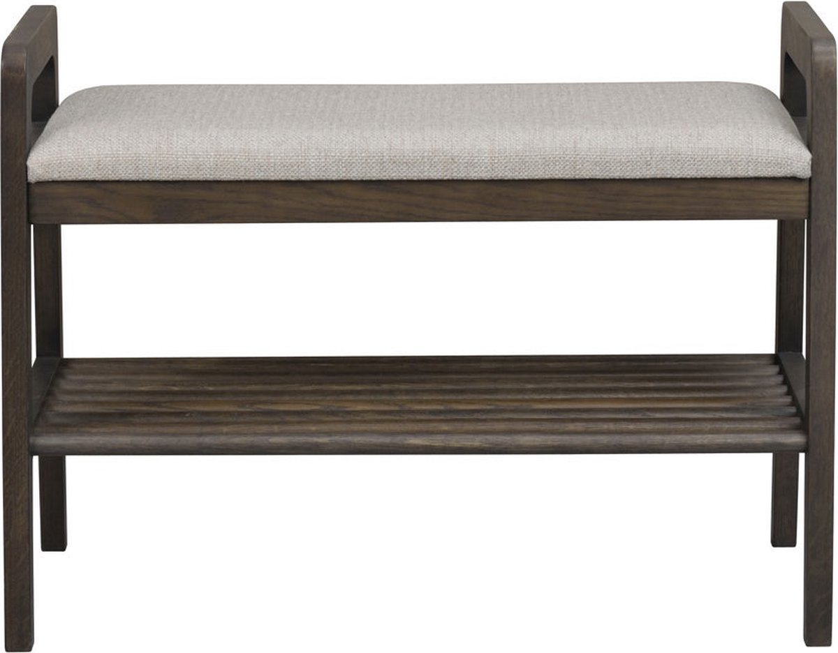 Rowico Inverness Bankje - B75 X D40 X H55 Eikenhout - Stof - Bruin