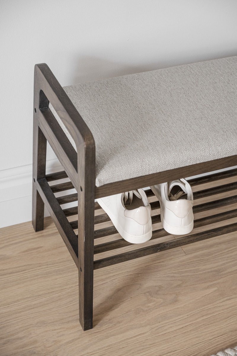 Rowico Inverness Bankje - B75 X D40 X H55 Eikenhout - Stof - Bruin